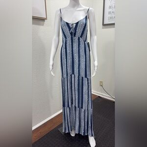 Rip Curl Navy and White Striped Maxi Dress